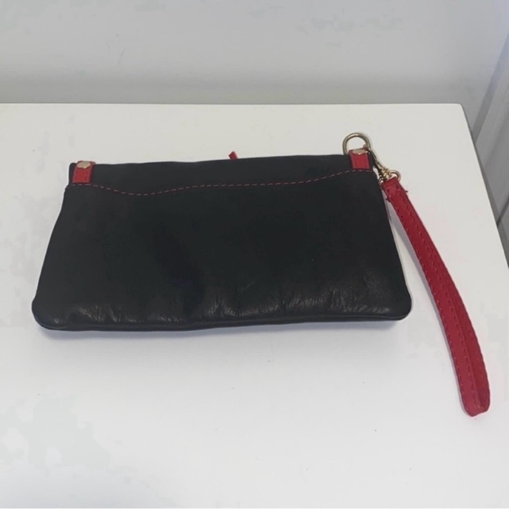 🌹 NEW! Red and Black L'ARTIGIANO SORRENTINO Italian Leather Crossbody/ Clutch - Picture 2 of 8